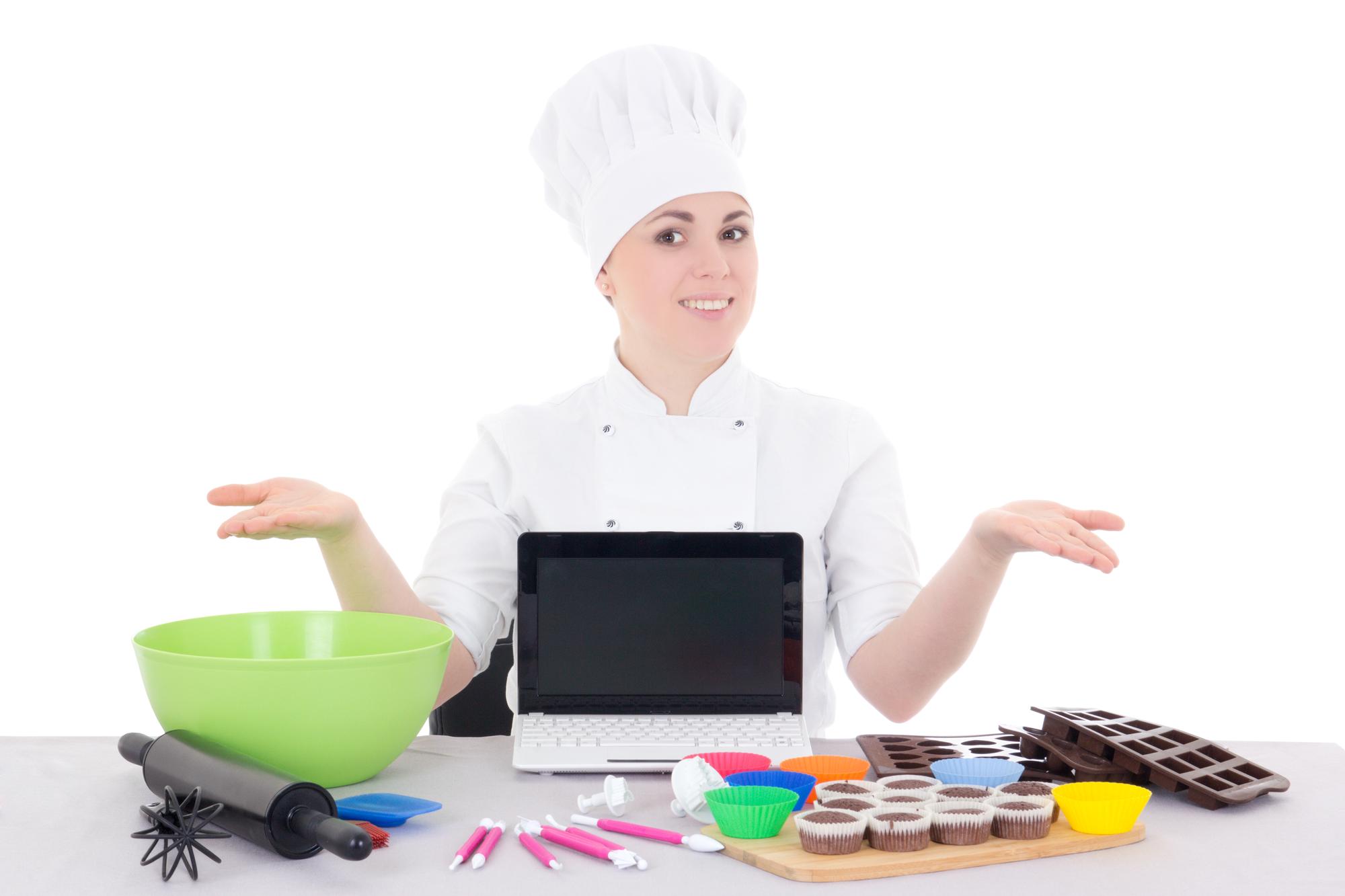 Scena di lezione di cucina online